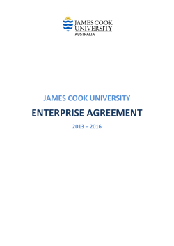 ENTERPRISE AGREEMENT JAMES COOK UNIVERSITY  2013 – 2016
