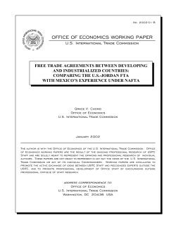 OFFICE OF ECONOMICS WORKING PAPER U.S. International Trade Commission