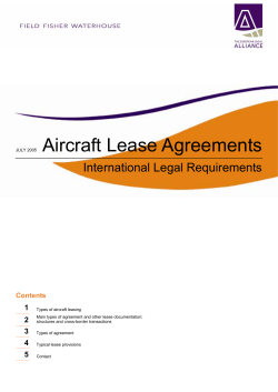 Aircraft Lease Agreements International Legal Requirements 1 2