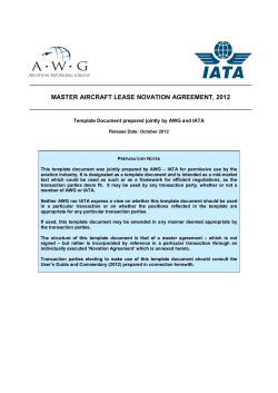MASTER AIRCRAFT LEASE NOVATION AGREEMENT, 2012
