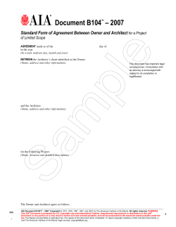 Document B104 – 2007  Standard Form of Agreement Between Owner and Architect