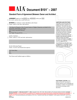 Document B101 – 2007  Standard Form of Agreement Between Owner and Architect