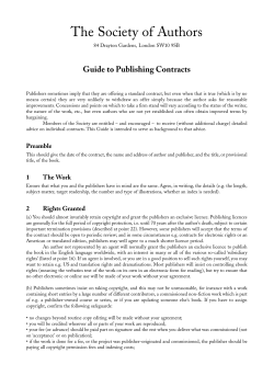 The Society of Authors Guide to Publishing Contracts