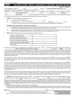 WA STATE LEASE / RENTAL AGREEMENT &amp; SECURITY DEPOSIT RECEIPT