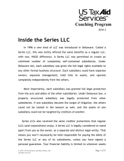 Inside the Series LLC Coaching Program