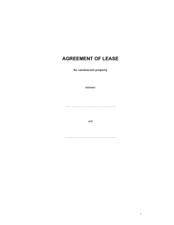 AGREEMENT OF LEASE  between …………………………………………………