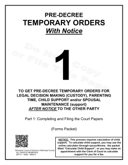 1 TEMPORARY ORDERS With Notice PRE-DECREE