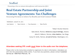 Real Estate Partnership and Joint Venture Agreements: Tax Challenges