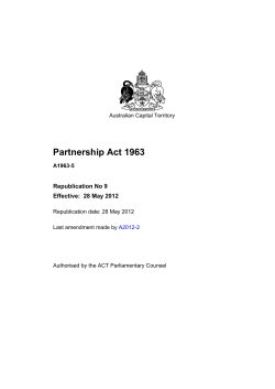 Partnership Act 1963 Republication No 9 Effective:  28 May 2012