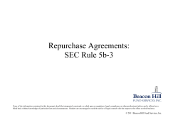 Repurchase Agreements: SEC Rule 5b-3