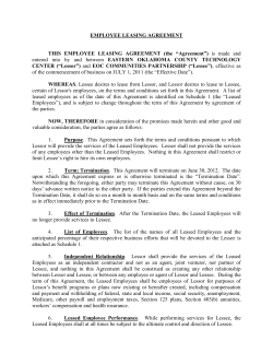 EMPLOYEE LEASING AGREEMENT THIS  EMPLOYEE  LEASING  AGREEMENT