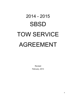 SBSD TOW SERVICE AGREEMENT 2014 - 2015