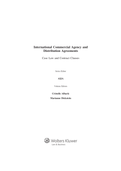 International Commercial Agency and Distribution Agreements Case Law and Contract Clauses AIJA
