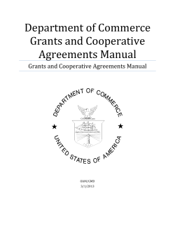 Department of Commerce Grants and Cooperative Agreements Manual Grants and Cooperative Agreements Manual