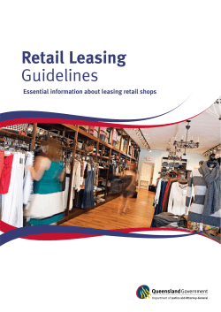 Retail Leasing Guidelines Essential information about leasing retail shops