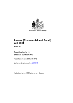 Leases (Commercial and Retail) Act 2001 Republication No 18
