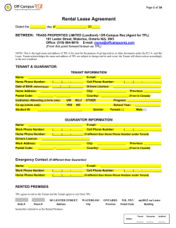 Rental Lease Agreement  BETWEEN: