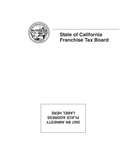 State of California Franchise Tax Board LABEL HERE PLACE ADDRESS