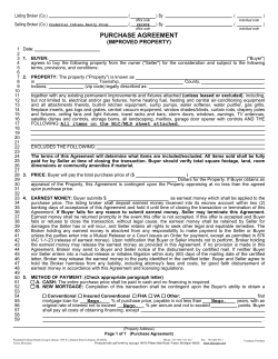PURCHASE AGREEMENT  (IMPROVED PROPERTY)