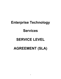 Enterprise Technology Services SERVICE LEVEL AGREEMENT (SLA)