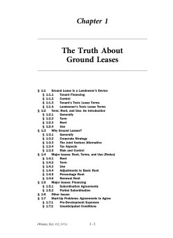 The Truth About Ground Leases Chapter 1