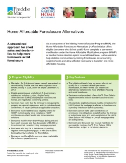 Home Affordable Foreclosure Alternatives A streamlined