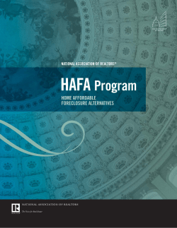 HAFA Program HOME AFFORDABLE FORECLOSURE ALTERNATIVES