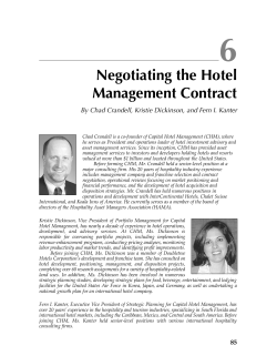 6 Negotiating the Hotel Management Contract