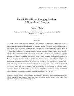 Basel I, Basel II, and Emerging Markets: A Nontechnical Analysis