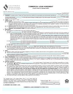 COMMERCIAL LEASE AGREEMENT (C.A.R. Form CL, Revised 10/01)