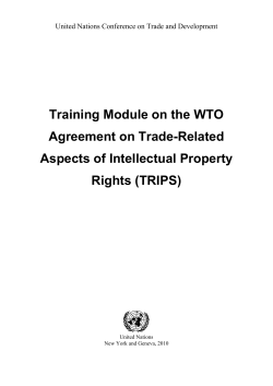 Training Module on the WTO Agreement on Trade-Related Aspects of Intellectual Property