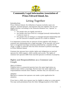 Living Together Community Legal Information Association of Prince Edward Island, Inc. Introduction