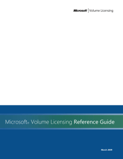 Microsoft Volume Licensing Reference Guide ®