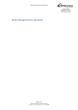 Master Managed Services Agreement