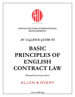 BASIC PRINCIPLES OF ENGLISH CONTRACT LAW