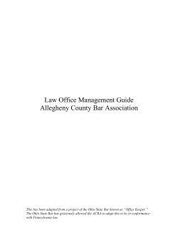 Law Office Management Guide Allegheny County Bar Association