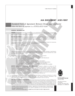 AIA DOCUMENT A101-1997 Standard Form of Agreement Between Owner and Contractor