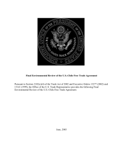 Final Environmental Review of the U.S.-Chile Free Trade Agreement