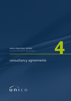 4 consultancy agreements UNICO PRACTICAL GUIDES Commercialisation Agreements