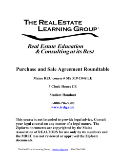 Purchase and Sale Agreement Roundtable