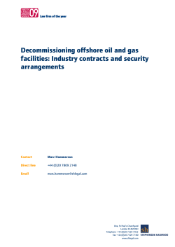Decommissioning offshore oil and gas facilities: Industry contracts and security arrangements