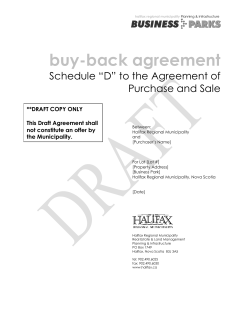buy-back agreement Schedule “D” to the Agreement of Purchase and Sale