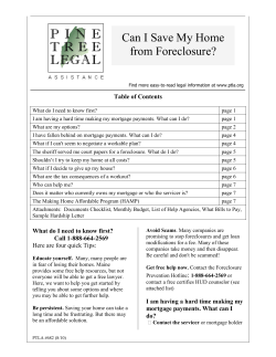 Can I Save My Home from Foreclosure? Table of Contents
