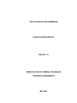 SOUTH AFRICAN LAW COMMISSION FOURTH INTERIM REPORT PROJECT 73 SIMPLIFICATION OF CRIMINAL PROCEDURE