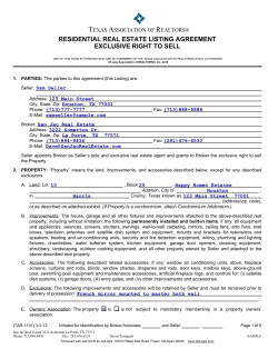 T A R RESIDENTIAL REAL ESTATE LISTING AGREEMENT
