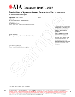 Document B105 – 2007  Standard Form of Agreement Between Owner and Architect