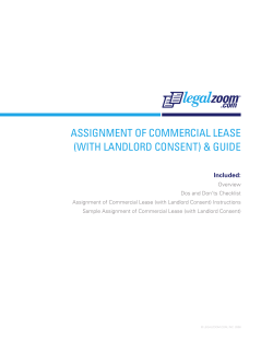ASSIGNMENT OF COMMERCIAL LEASE (WITH LANDLORD CONSENT) &amp; GUIDE Included: