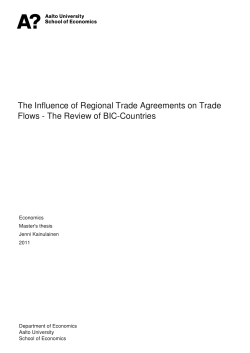 The Influence of Regional Trade Agreements on Trade