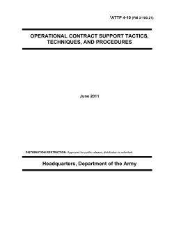 OPERATIONAL CONTRACT SUPPORT TACTICS, TECHNIQUES, AND PROCEDURES Headquarters, Department of the Army