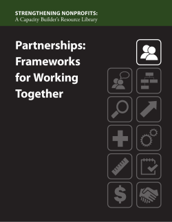 Partnerships: Frameworks for Working Together